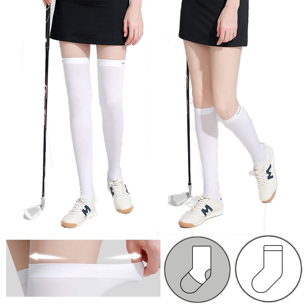 Ankle Support Badminton - Ice Silk Sunscreen High Socks Black