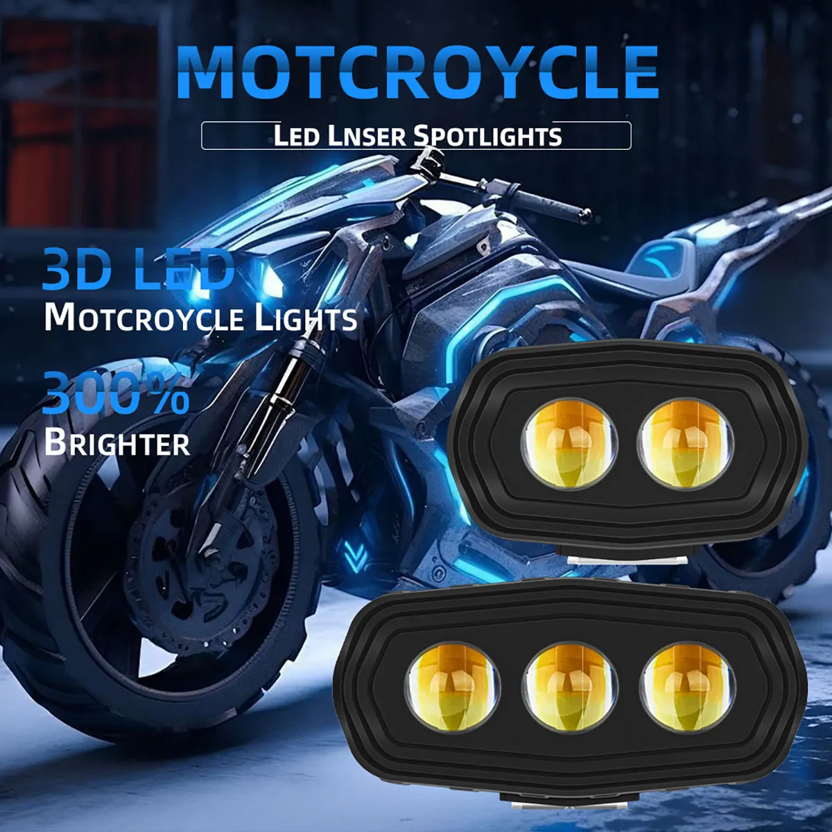 Lens 3LED Spotlight Motorcycle - Badminton Flash ulasan dan harga