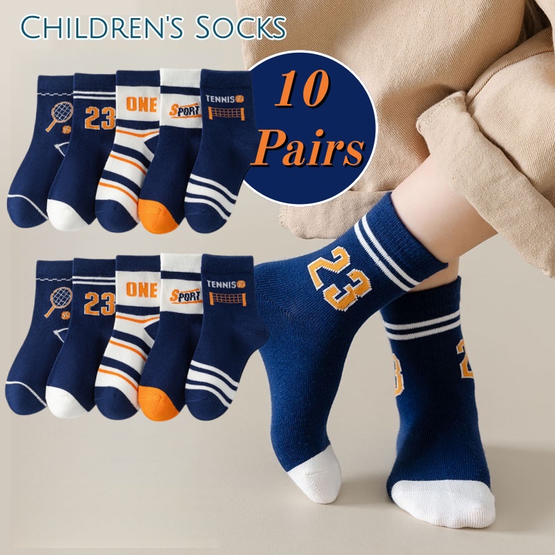 10 Pairs Boys Sports Crew Sock - Ankle Support Badminton ulasan dan harga
