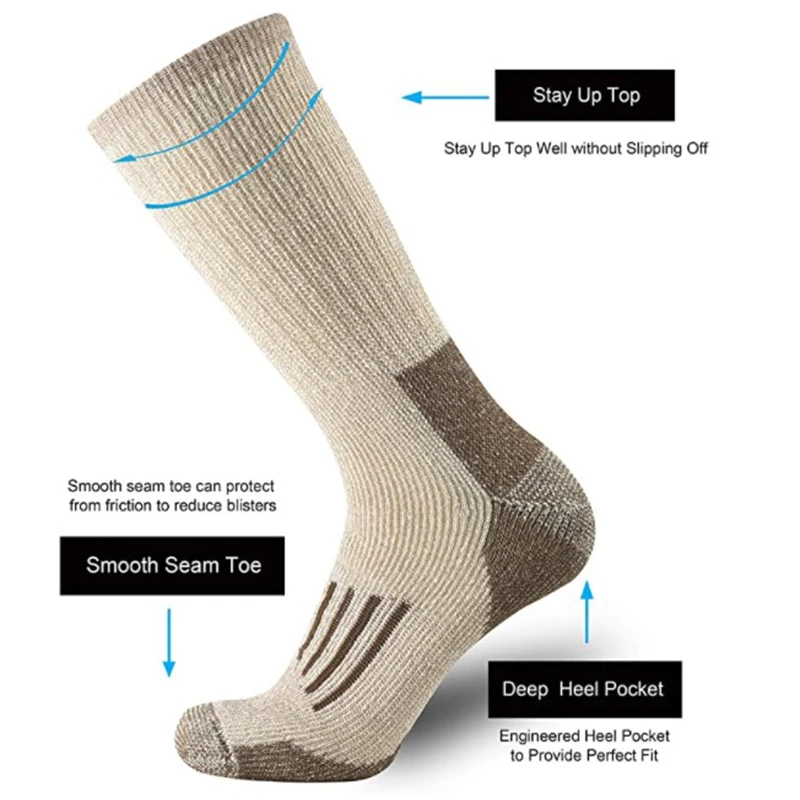 80% Wool Socks Thicken Warm Hi - Ankle Support Badminton ulasan dan harga