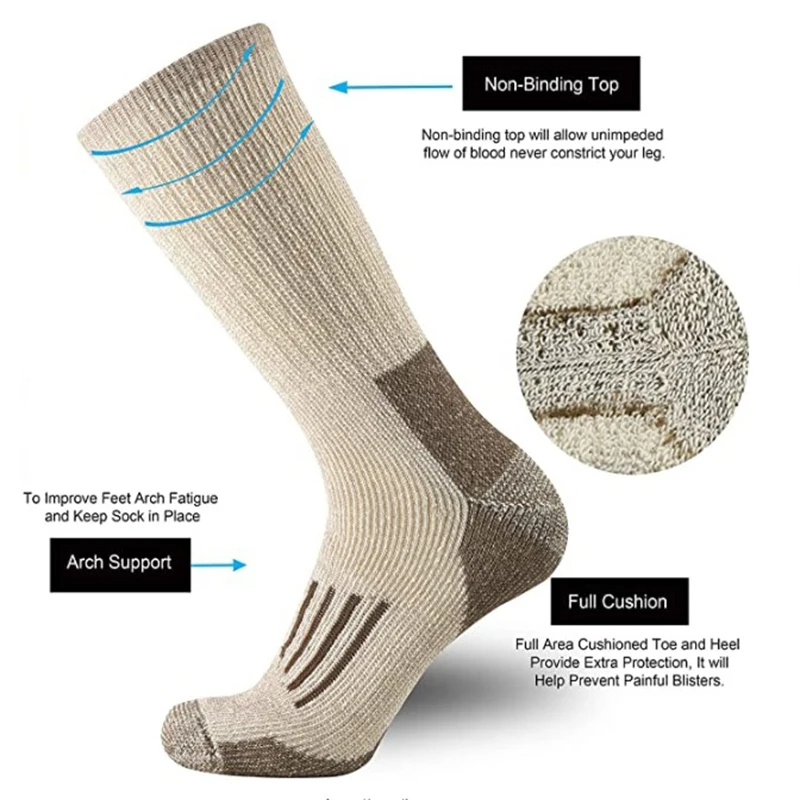80% Wool Socks Thicken Warm Hi - Ankle Support Badminton ulasan dan harga
